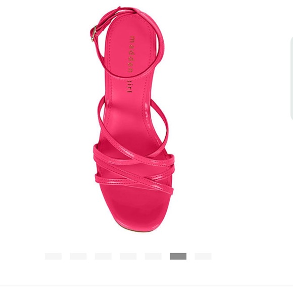 Womens Madden Girl Bright Pink Paten Wedge Size 10 - Picture 7 of 9